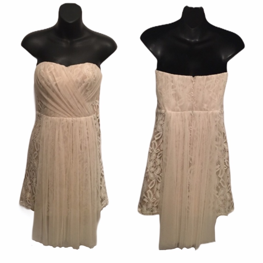 Strapless Cream Lace Dress